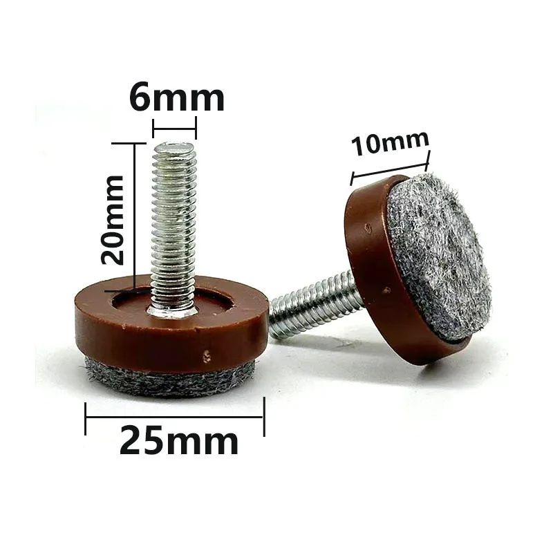 4/8/12/16 Stuks Vilt Verstelbare Voet Pads Ronde Meubels Been Schroeven Anti slip M6 M8 Tafel Stoel Kast Balans Voeten Pads