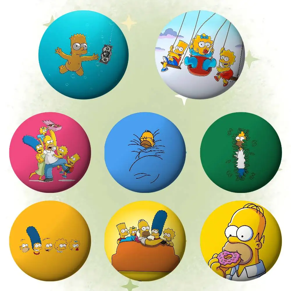 

T-The S-Simpsons Brooches Stylish Ornament Pins Exquisite Round Badge Bag Accessories Jewelry Gifts