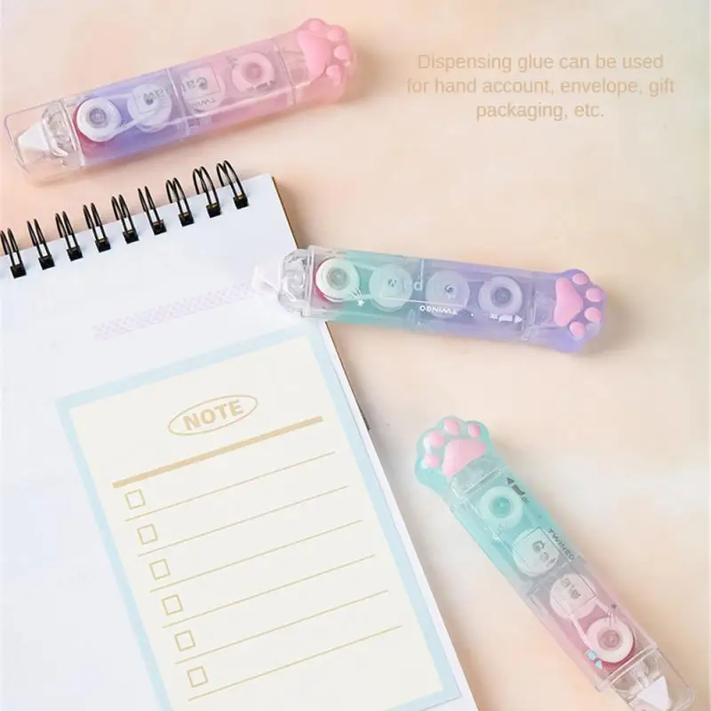 Creative Double Head Correction Tape + Adhesive Roller Tape Glue White Out Stationery Corrector Double Sided Glue Tapes