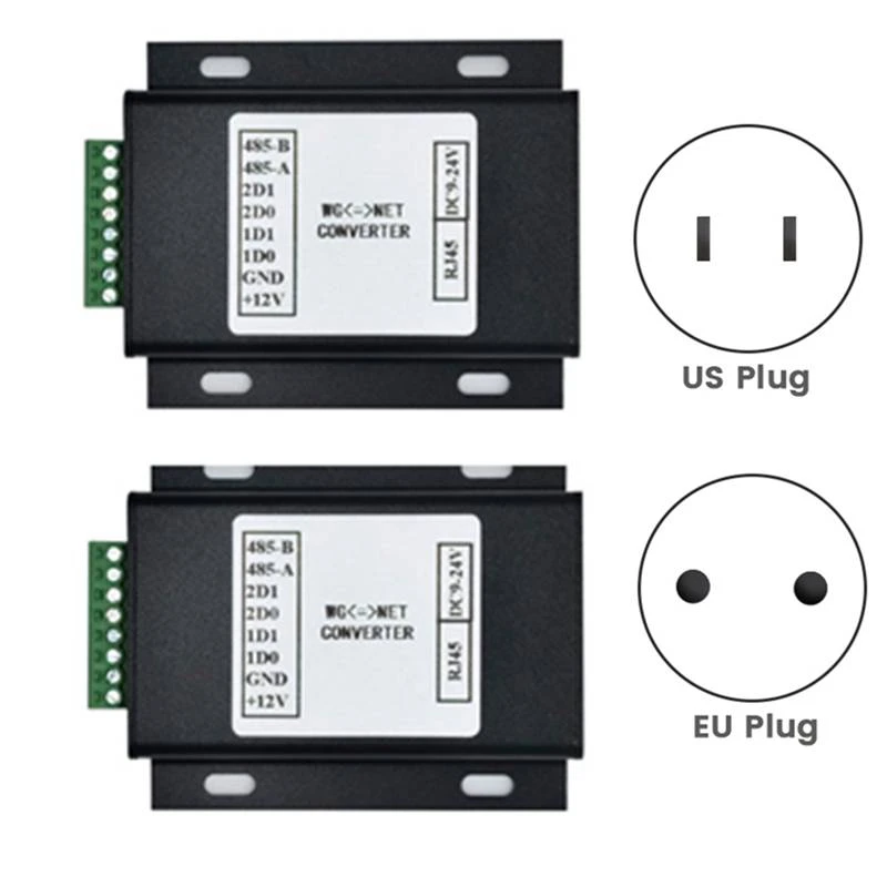 1Pair Wiegand To TCP/IP Converter/Wiegand Signal Extender/Auto Recognizes All WG Formats Use To Long Distance Access-B12B