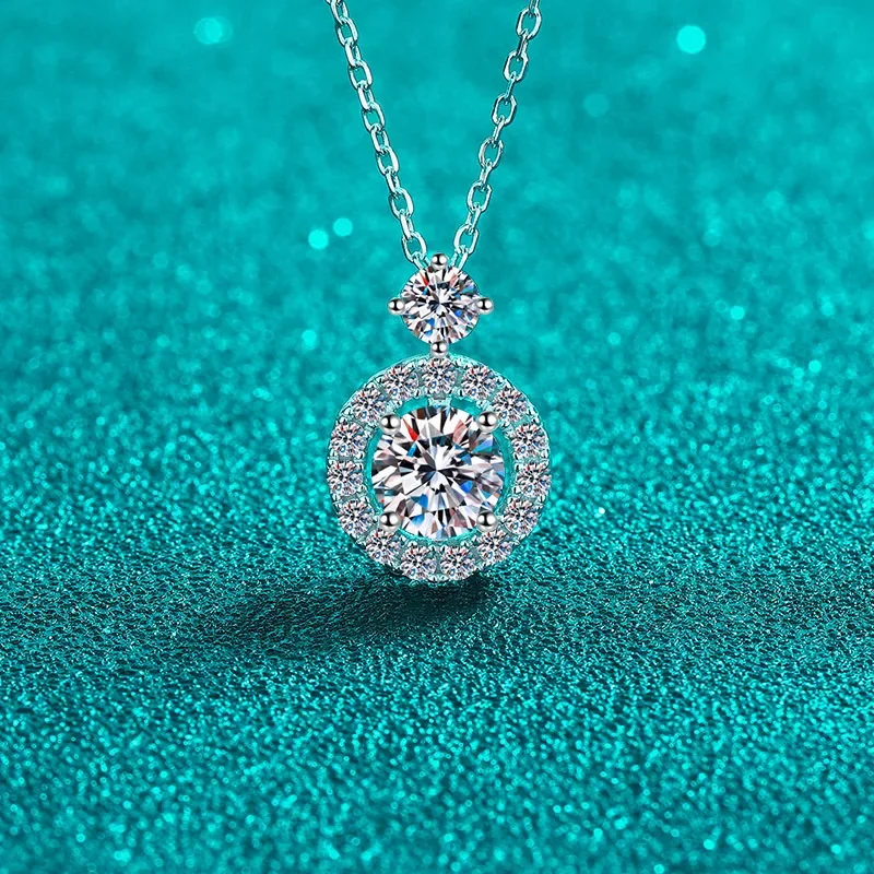 

18K Plated 1.3cttw Real Moissanite Necklace for Women Flawless Sparkly Lab Diamond Pendant S925 Sterling Silver Jewelry