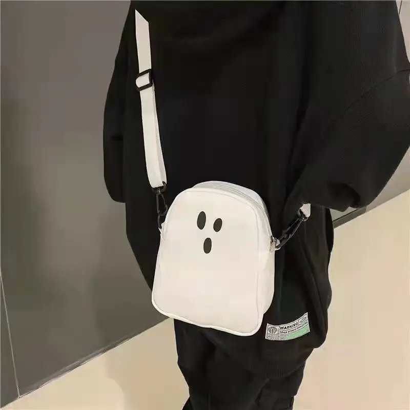 Cartoon Ghost Pattern Cross-body Bag Female Ugly Adorable Personality Retro Casual Versatile College Student Japanese Ins-style