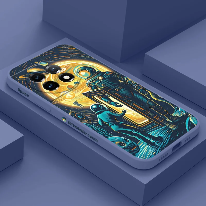 星間ホラー電話ケース Oneplus 13 13R 12 12R 11 11R 10 10R 10T 9R 9RT 9 8T 8 7 7T プロ 5 グラム液体シリコーンカバー