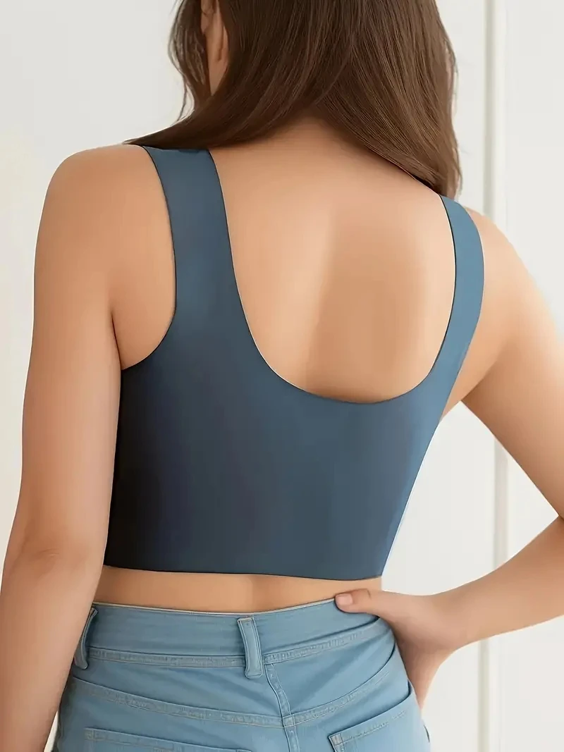 5Pcs Lace Sport Bras Plus Size Seamless Bra Bralette Backless Lady Brassiere Vest Female Gathers Shock-Proof Wireless Top L-3XL