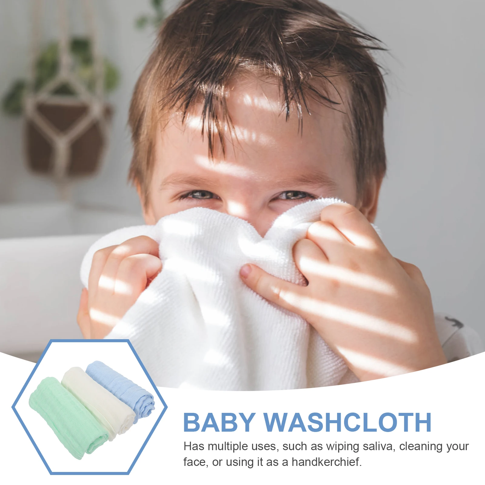 

10 Pcs Baby Washcloths Muslin Square Towels Soft Cotton Burp Cloths Newborn Saliva Handkerchiefs Drool Wipes 4 White 4 Green 2