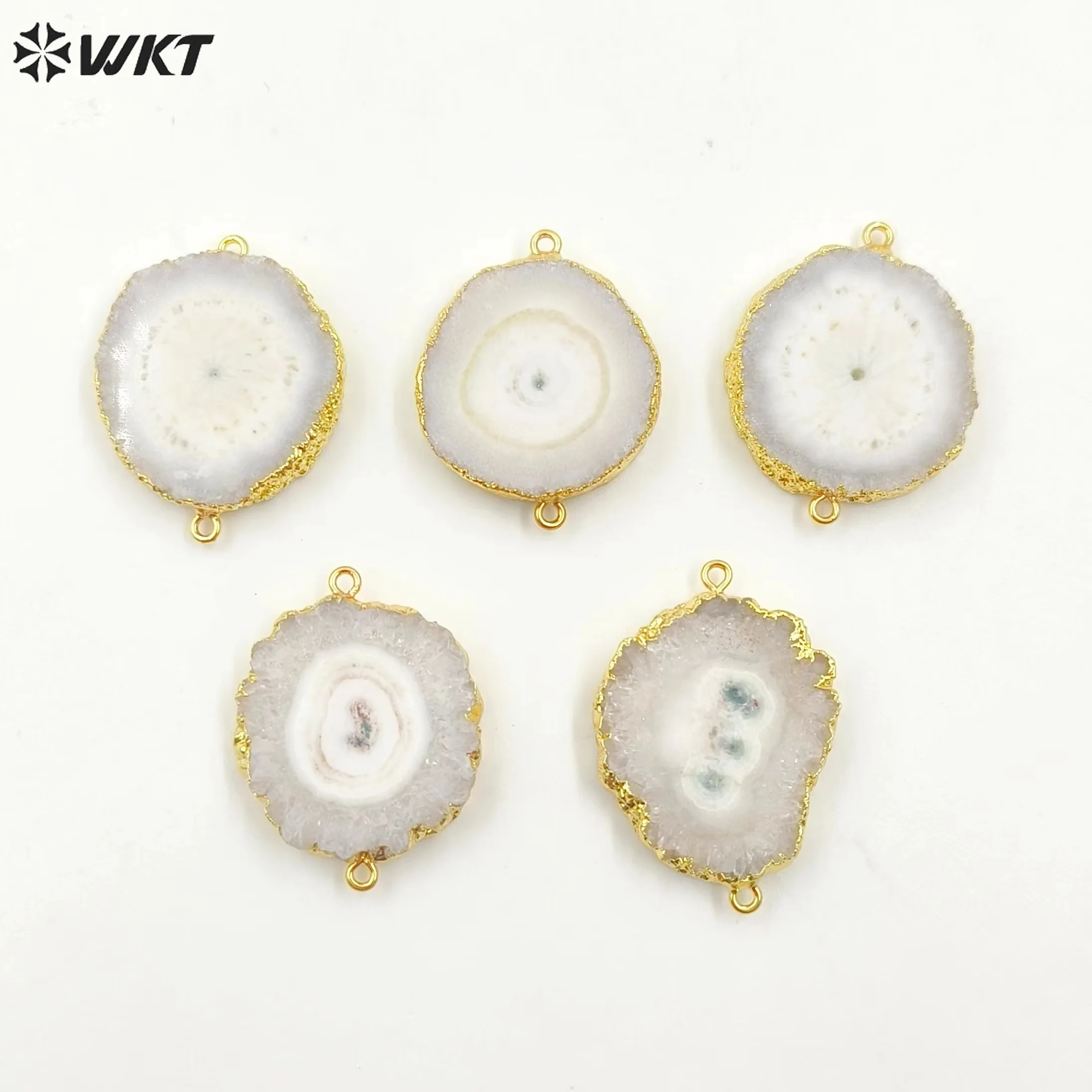 WT-C086 Natural  solar stalactite quartz connector ,fashion  solar stalactite quartz connector in radomly shape for women