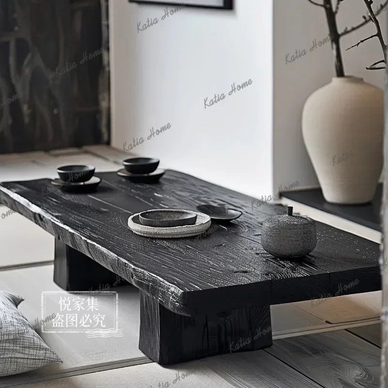 ld Japanese Wabi Sabi Style Coffee Table Mid Century Style Solid Wood Homestay Living Room  Simple Home Furniture FYCT