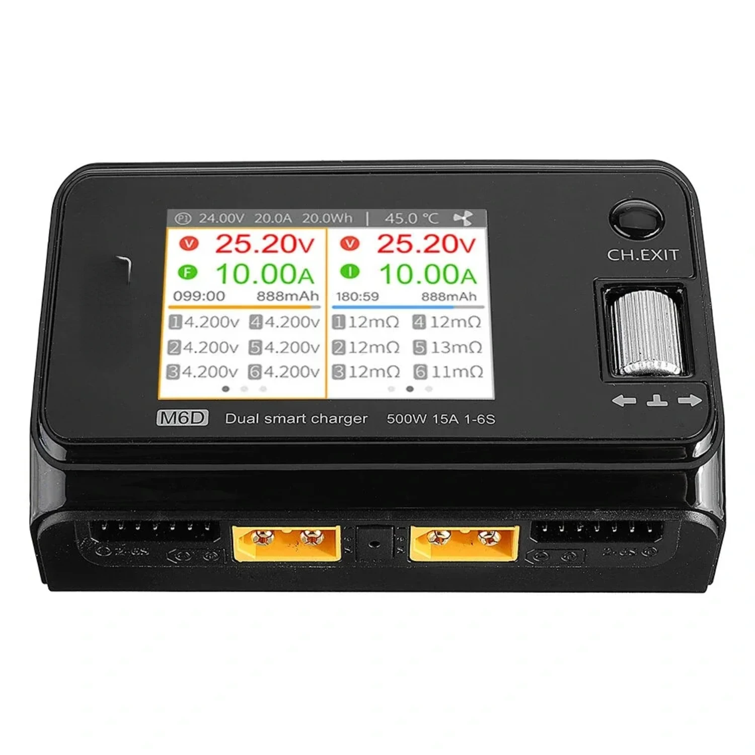 

M6D 500W 15A High Power DC Dual Smart Charger Discharger for 1-6S Lipo LiHV Lion NiMh Pb Battery