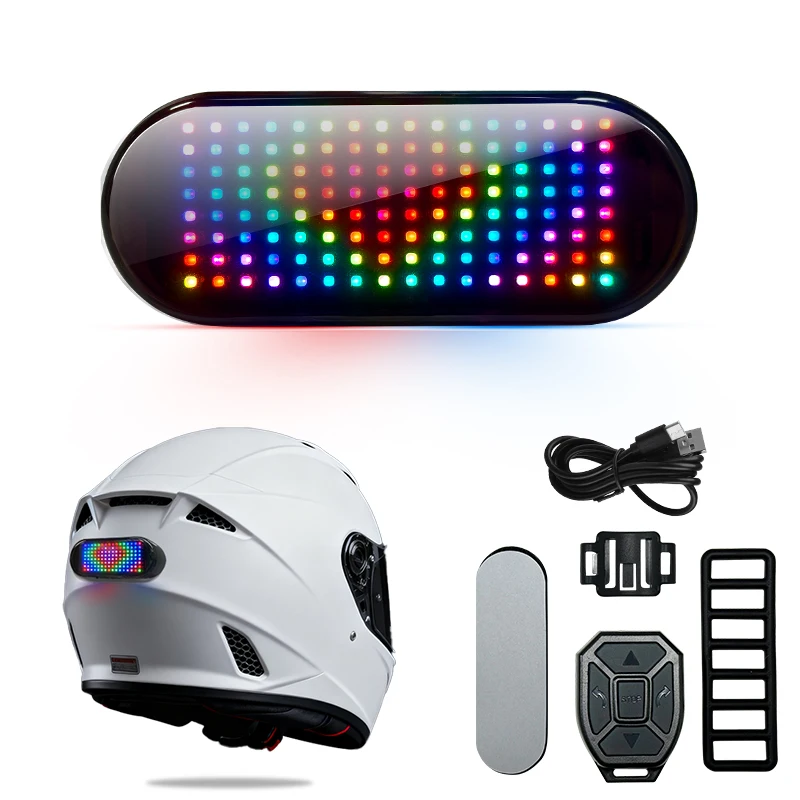 

Led Helmet Display, Light Night Riding Helmet Warning Taillight for Motorcycle Helmet