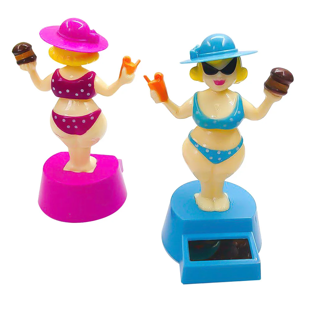 Funny Solar Powered Swimsuit Woman Shaking Pendulum Toy Car Decoration Solar Power Toy Hawaii Swinging Bikini Girl Car Ornament