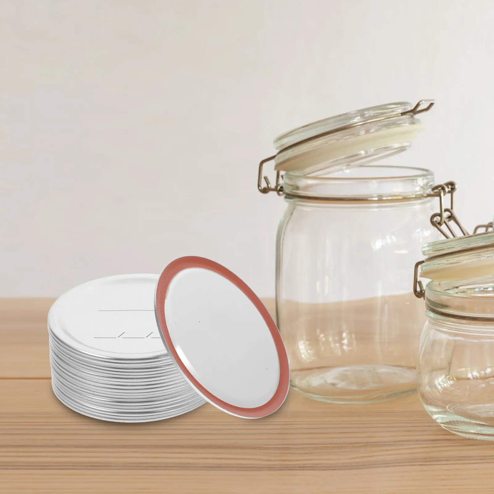 

20pcs Thick Tinplate Jar Lids Sealing Caps High Temperature Resistant Canning Lid For Storage Cup Bottle Silver Kitchen