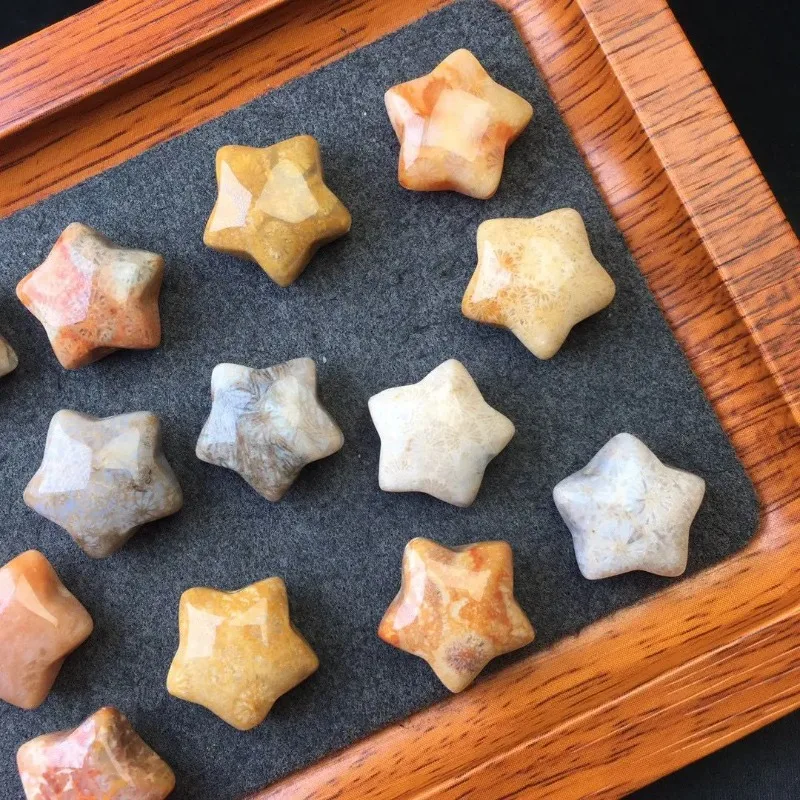 

Coral chalcedony beaded pentagram beaded DIY accessories