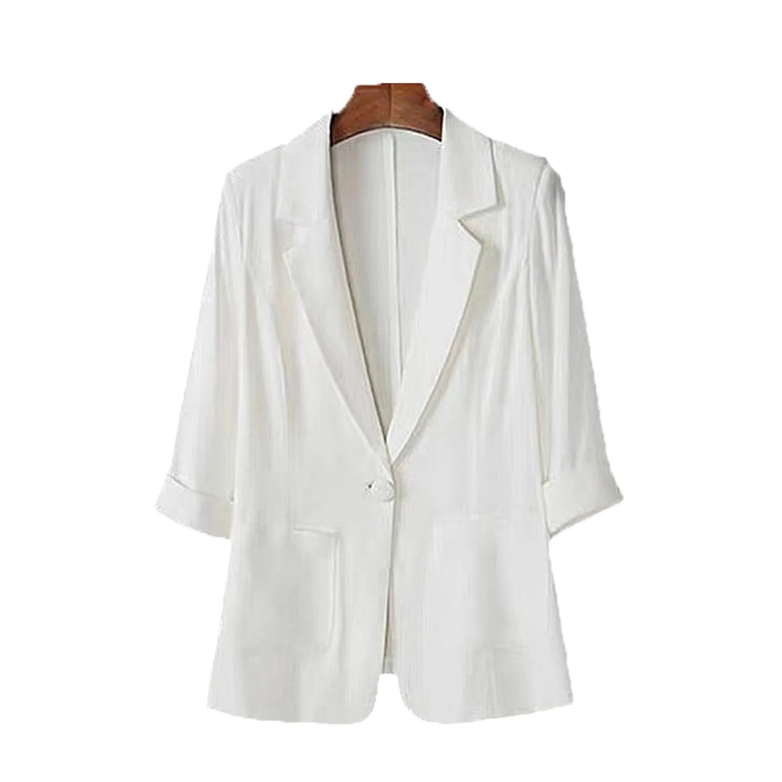 Ice Silk Cotton Small Suit Woman Spring Autumn Blazer New Slim-fit Day Solid Casual All-match Small Suit Large Size Coat 2024 ﻿