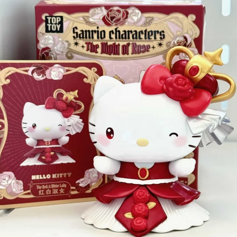 

Sanrio Family Rose Night Series Blind Box Toy Hello Kitty Melody Kuromi Cinnamorol Cute Model Ornament Girl Birthday Gift