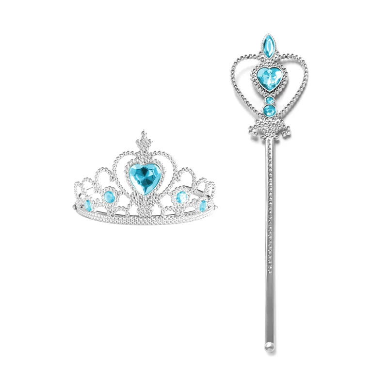 Accessoires de déguisement d'Halloween pour filles, princesse des neiges, reine Elsa, couronne, perruque, tresse blanche, fête de carnaval, fournitures de cosplay