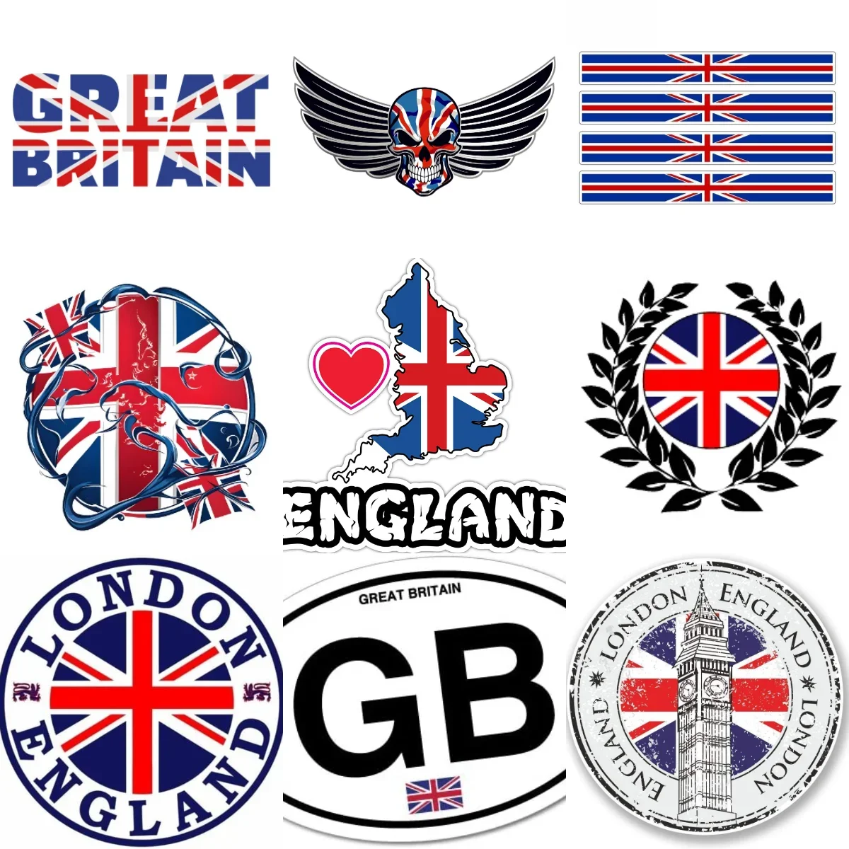 

UK Britain England United Kingdom Flag Emblem Creative Car Stickers for Car Bicycle Window Wall Table Decoration Accessories
