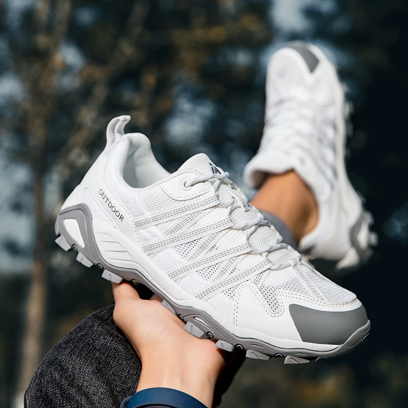 Breathable Hiking Shoes Men Women Outdoor Trailing Trekking Shoes Lightweight White Sneakers Tactical Boots Non-slip Wading Shoe