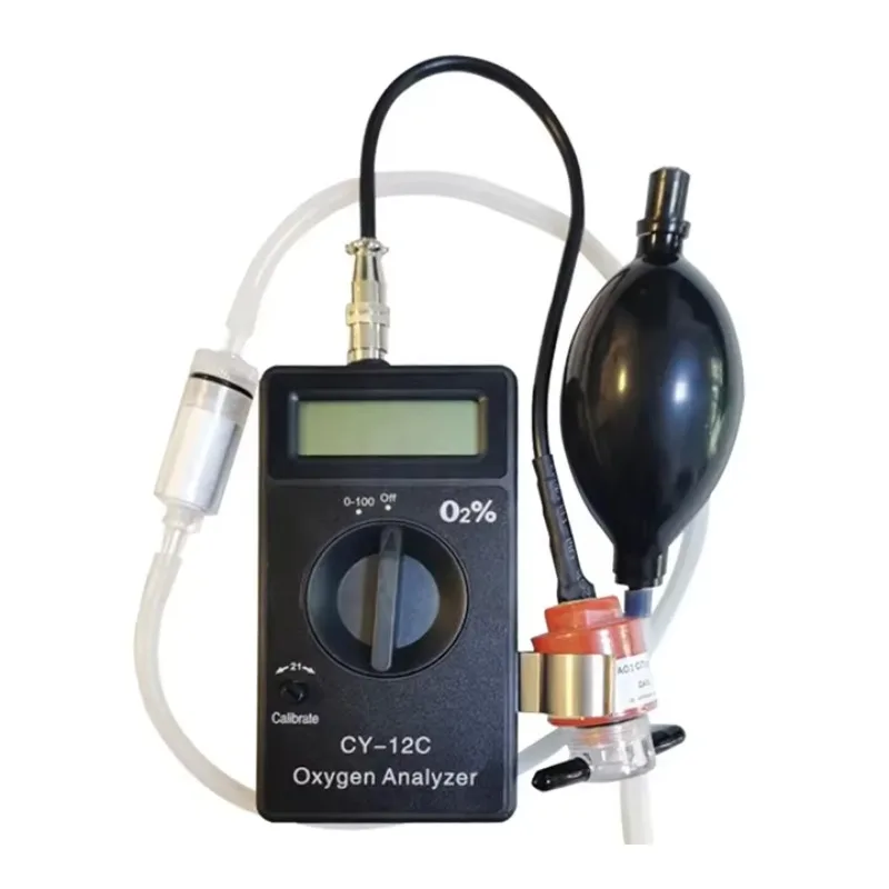 Oxygen Analyzer Portable Digital 0-100ppm ±0.1% CY-12C O2 Concentration Tester for Industrial Lab Handheld Gas Detection Device