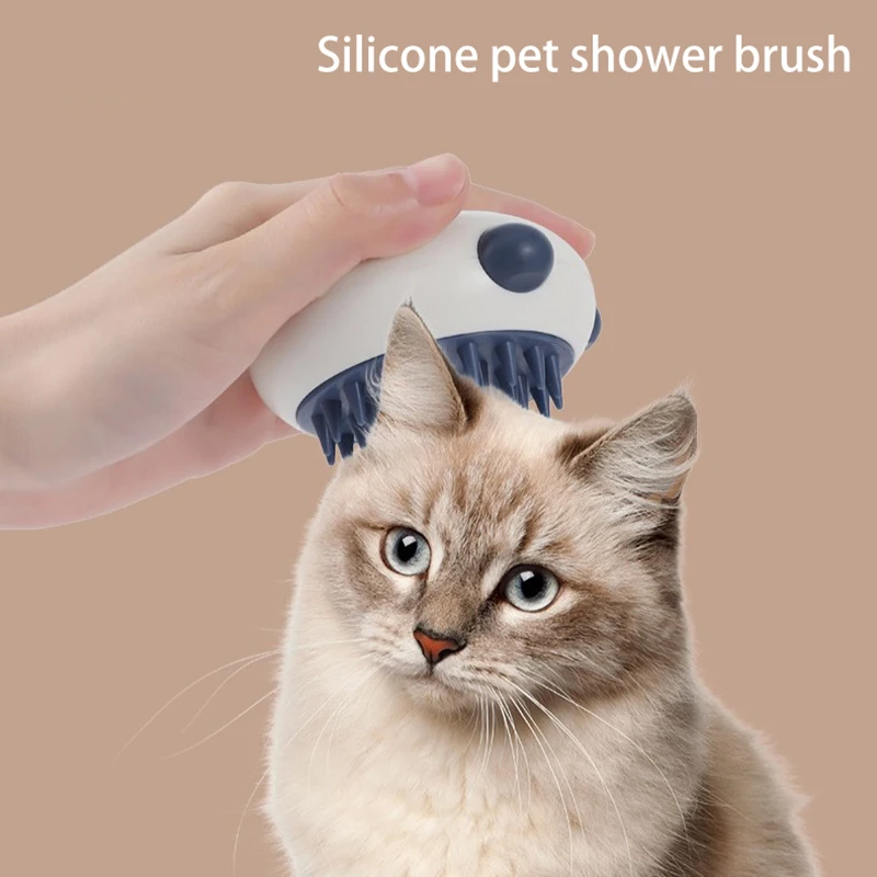 Bathroom Silicone Pet Cat And Dog Shower Soft Bristled Brush Panda Shape Pet Soft Massage Bath Brush Pet Bathing Accessories