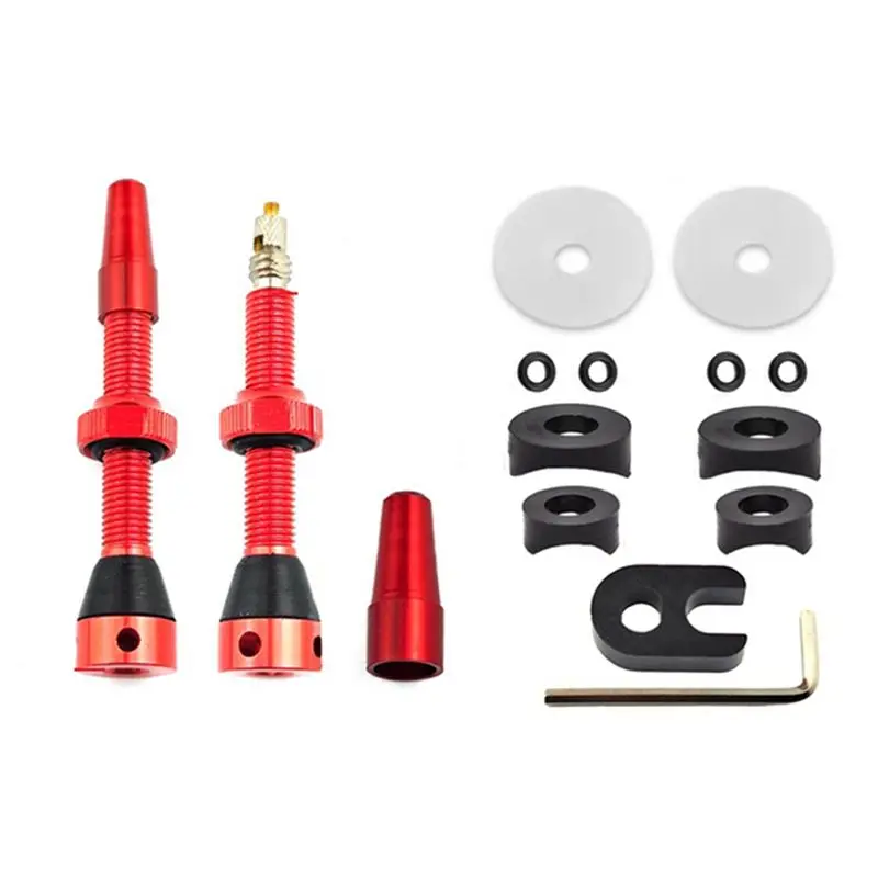 

NEW HOT In Stock-Tubeless Air Valve, MTB For Mountain Road Bike Tubeless Rim Valves Set Cycling Replacement Parts Attachment Red