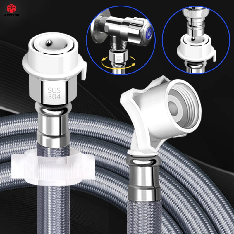 Washing machine water inlet hose, fully automatic drum universal joint pipeline faucet connecting pipe water extension waterpipe