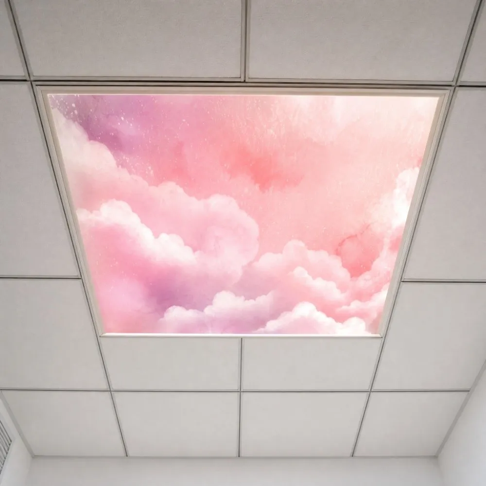 Polyester Fabric Magnetic Lamp Shade Light-Blocking Eye-Protective Ceiling Light Cover Magnetic Design Neat Decorative Effect