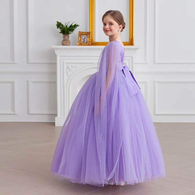 Evening Dress for girls clothes Birthday Party Piano Dresses Children's Model Show Fluffy Gauze