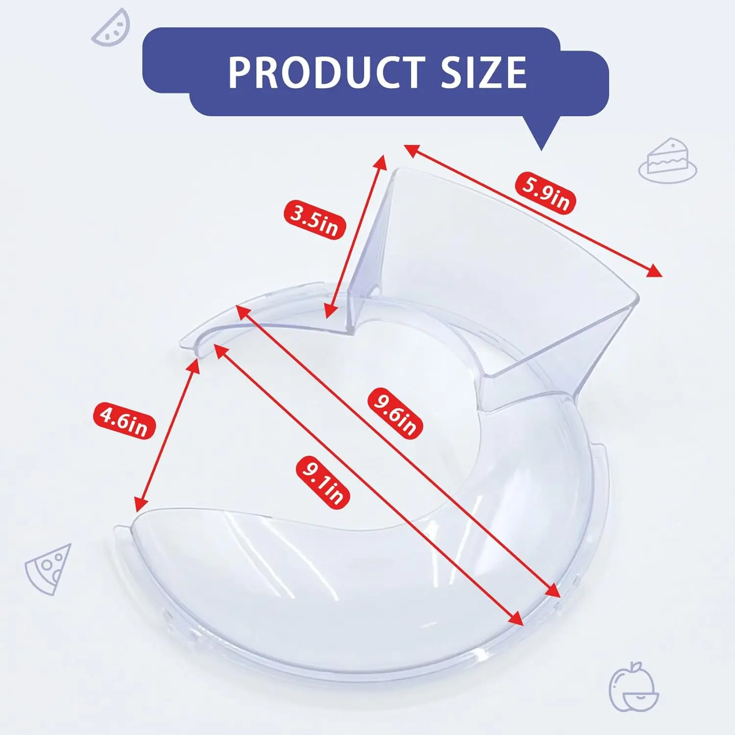 

KSMBLPS Pouring Shield for Kitchenaid 5.5 Quart, Pouring shield for kitchenaid 6 Quart &5, 7, 8 Qt Stainless Steel Bowl, kitchen