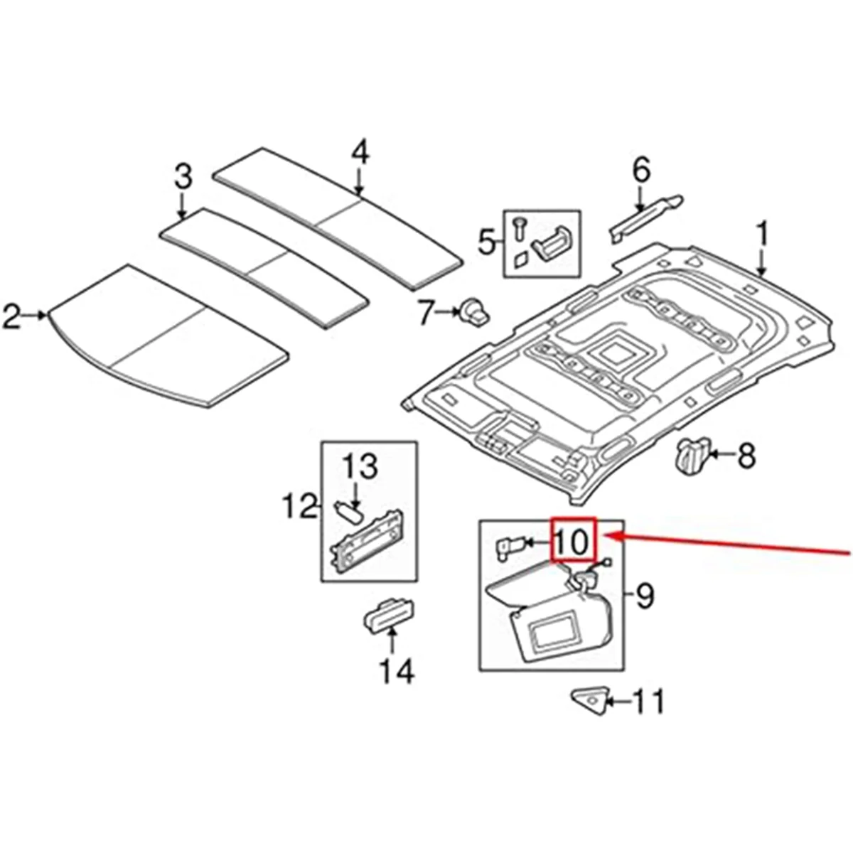 Réinitialisation de Pare-Soleil Nikpour Land Range Rover L322 2003-2012, Dispositif de Retenue EGP000050NUG EGP000040NUG