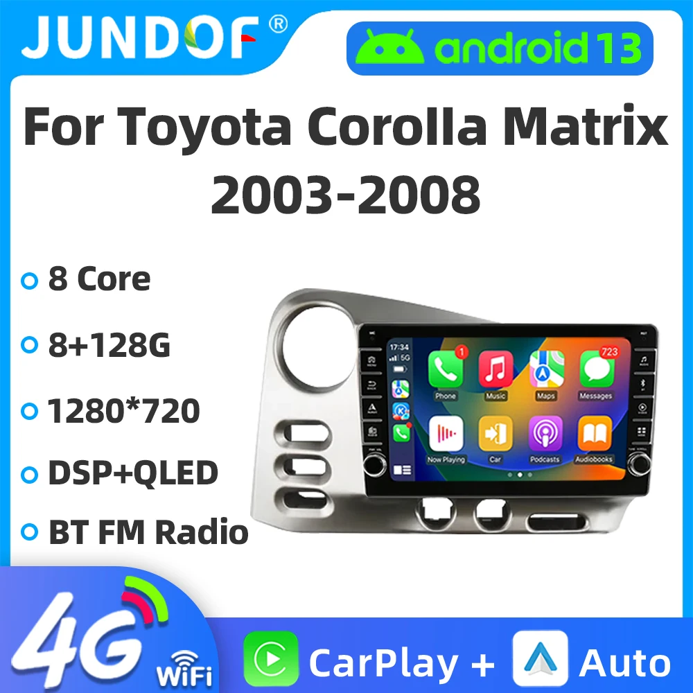 

Android 13 Car Radio For Toyota Corolla Matrix E140 2003-2008 Navigation Head Unit Stereo Multimedia player Wireless Carplay DVD