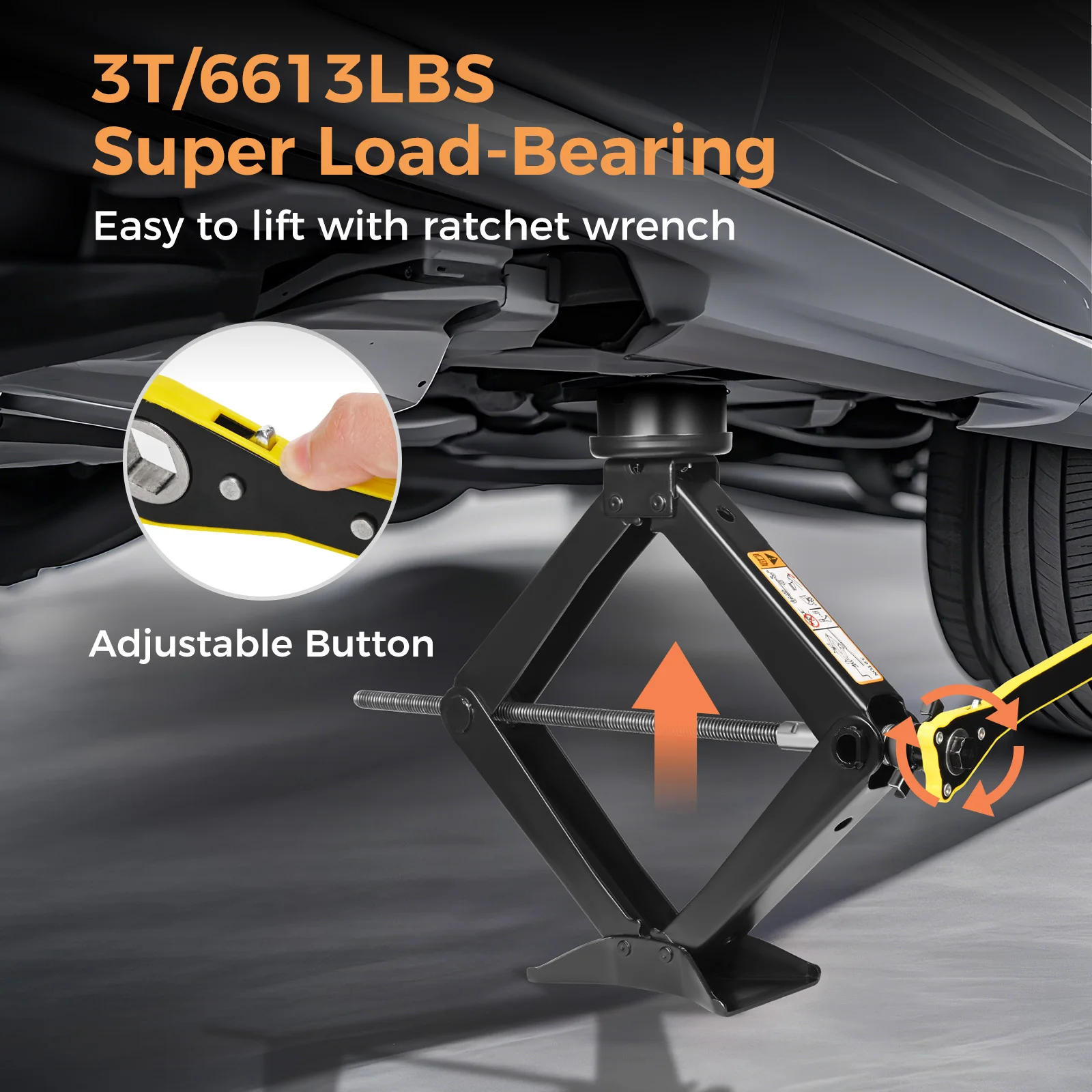 3T العالمي مقص عربة جاك أقصى ارتفاع يصل إلى 45 سنتيمتر المحمولة عربة جاك مجموعة لسيارة SUV MPV والمركبات الأخرى