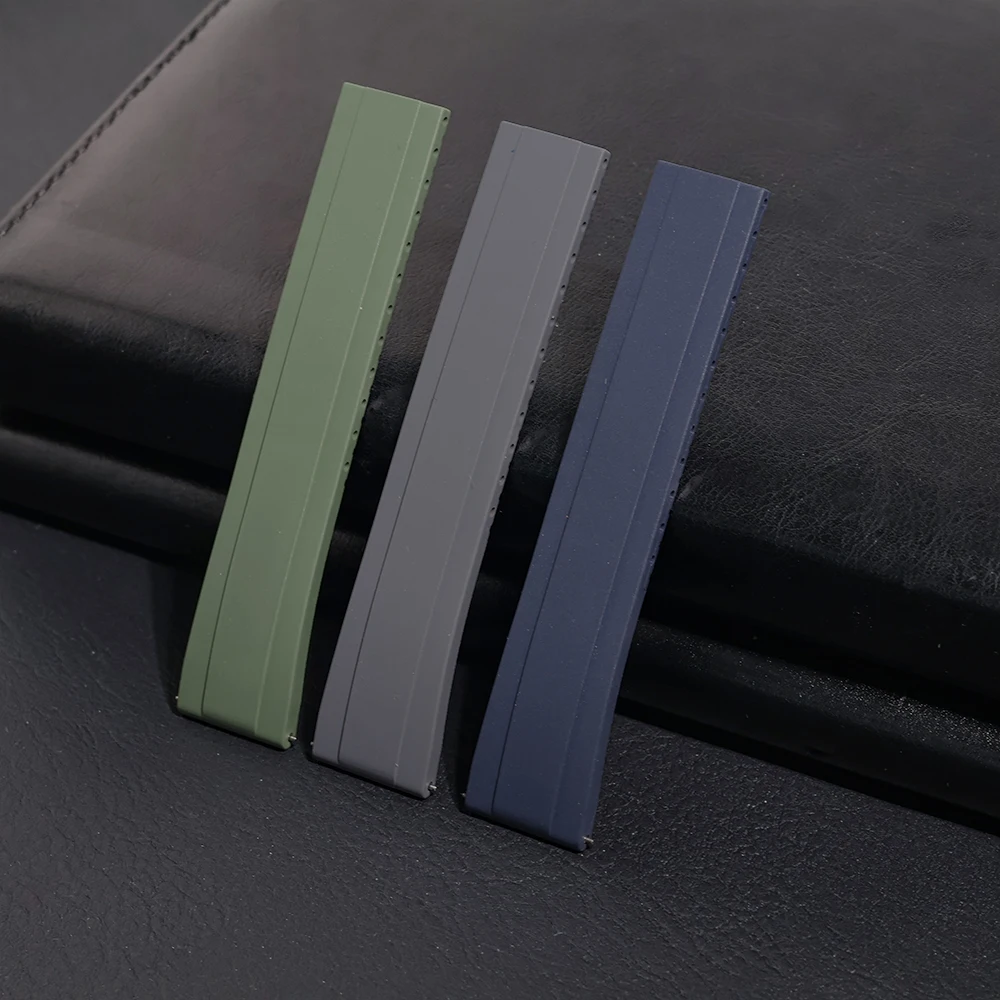 Cinturino per orologio in gomma FKM da 20 mm super vendita adatto per Rolex Daytona Omega Longines Grand Seiko taglio a sgancio rapido su misura