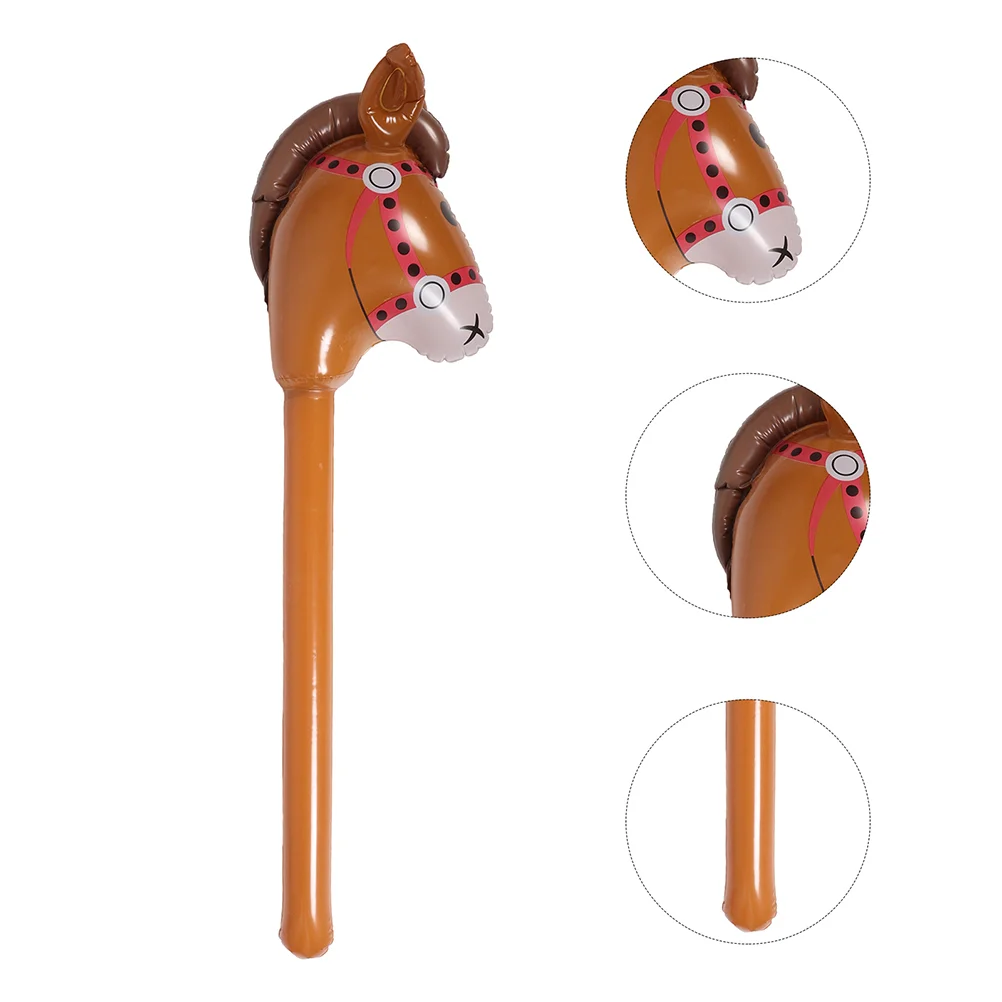 

2 Pcs Inflatable Horse Head Stick for Parties on Pvc Horses Western Halloween Decorations