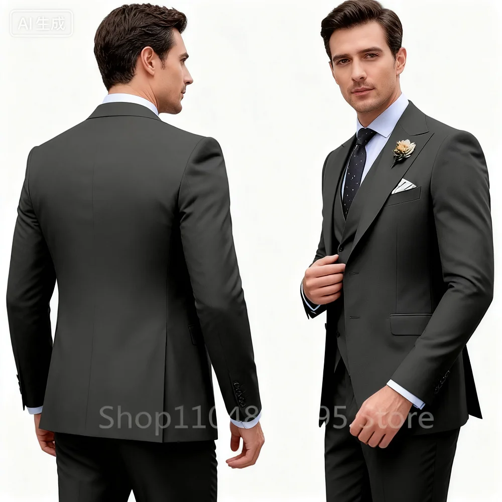 

Элегантный розовый 3-х предметный приталенный мужской костюм с жилетом и брюками для свадьбы, смокинг жениха, выпускной, деловой пиджак для мужской вечеринки