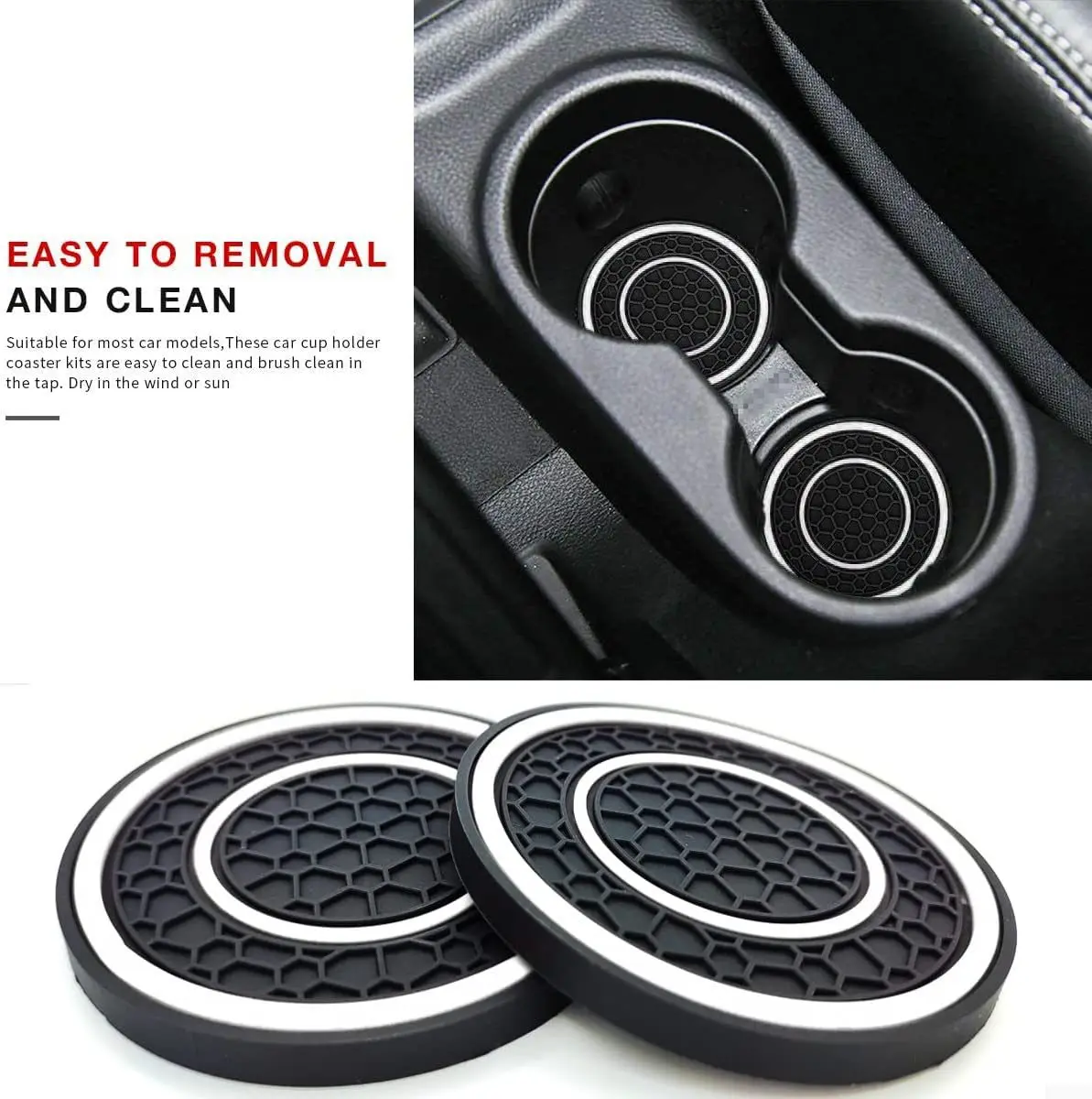 2 stücke Nicht-slip Auto Wasser Tasse Pad Für Tesla Und SUV Limousine Gummi Matte Für Flasche Halter Coaster auto Innen Anti-skid Tasse Halter – Detail 7