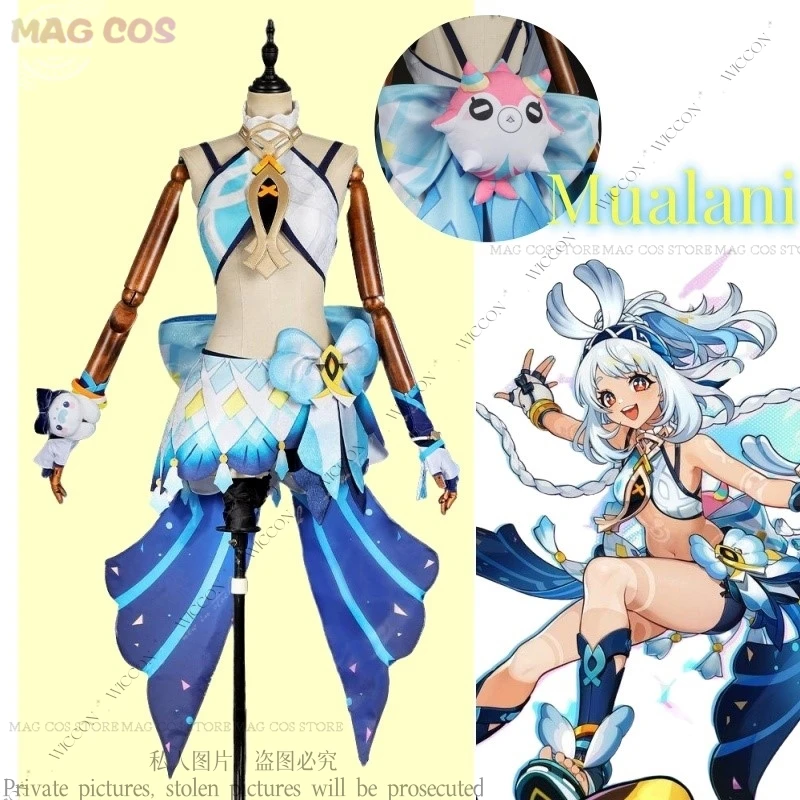 

Mualani Cosplay Costume New Role Play Character Genshin Impact Natlan Girl Shark Guide Summer Woman Halloween Party Comic-Con