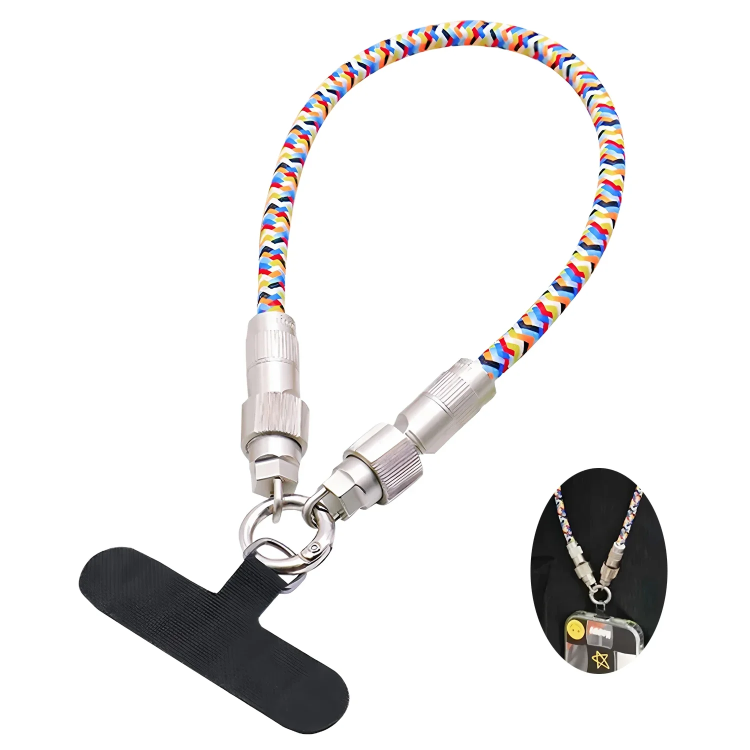2-in-1 Lanyard-Style Type-C Fast-Charging Cable, 60W Braided Charging Cable, Compatible with iPhone 15/16, Huawei, and Samsung