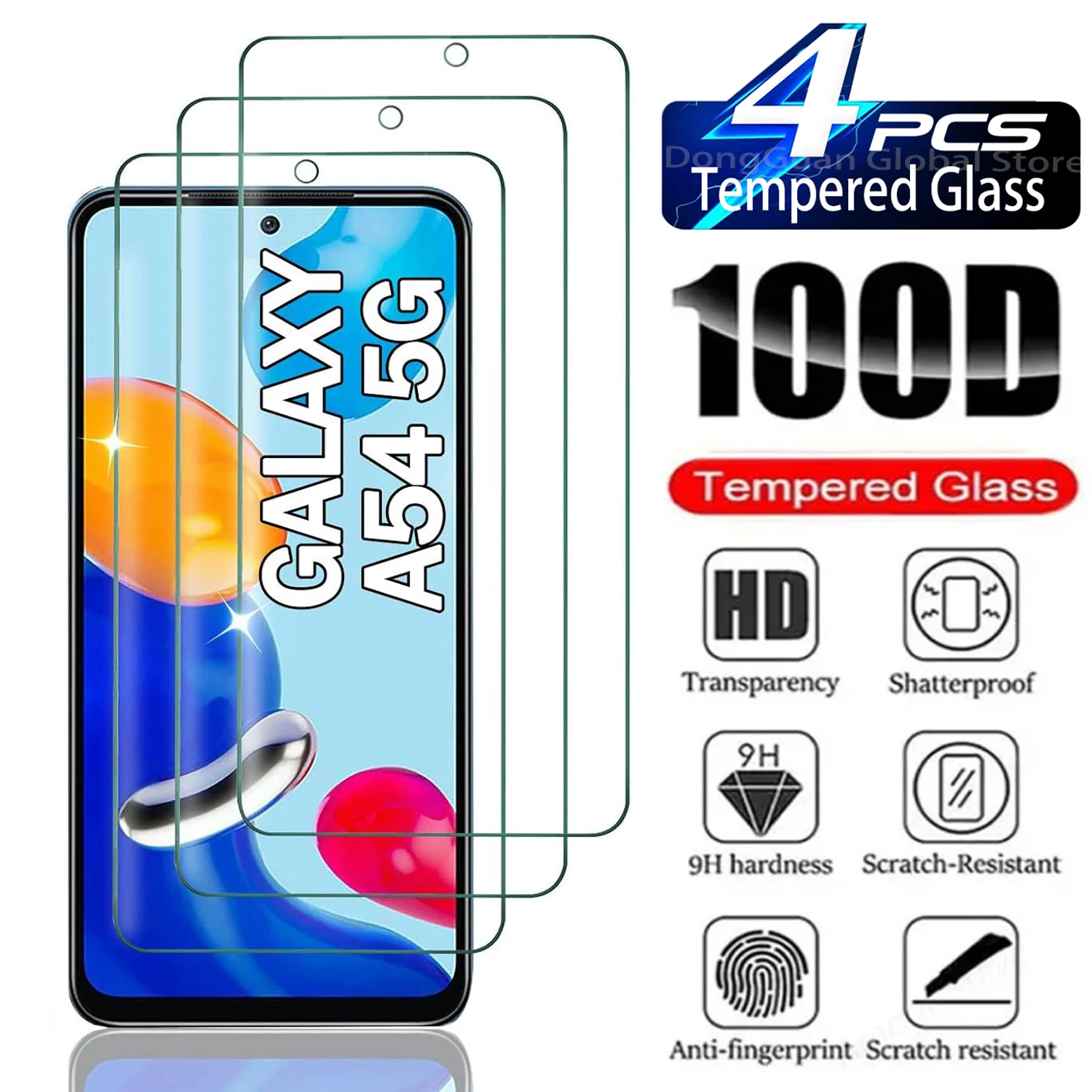 

2/4Pcs 9H Tempered Glass For Samsung Galaxy A54 5G HD Screen Protector
