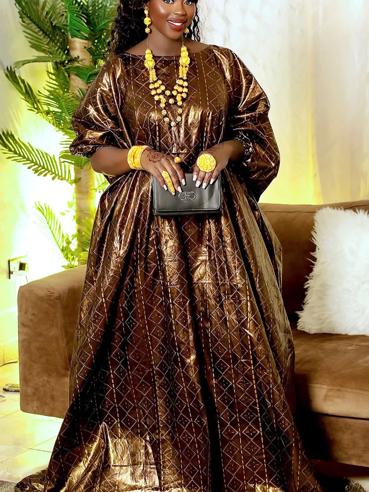 ชุดเดรสพิมพ์ลายแอฟริกันที่หรูหราสําหรับรอมฎอน ชุดพิธีการมาถึง