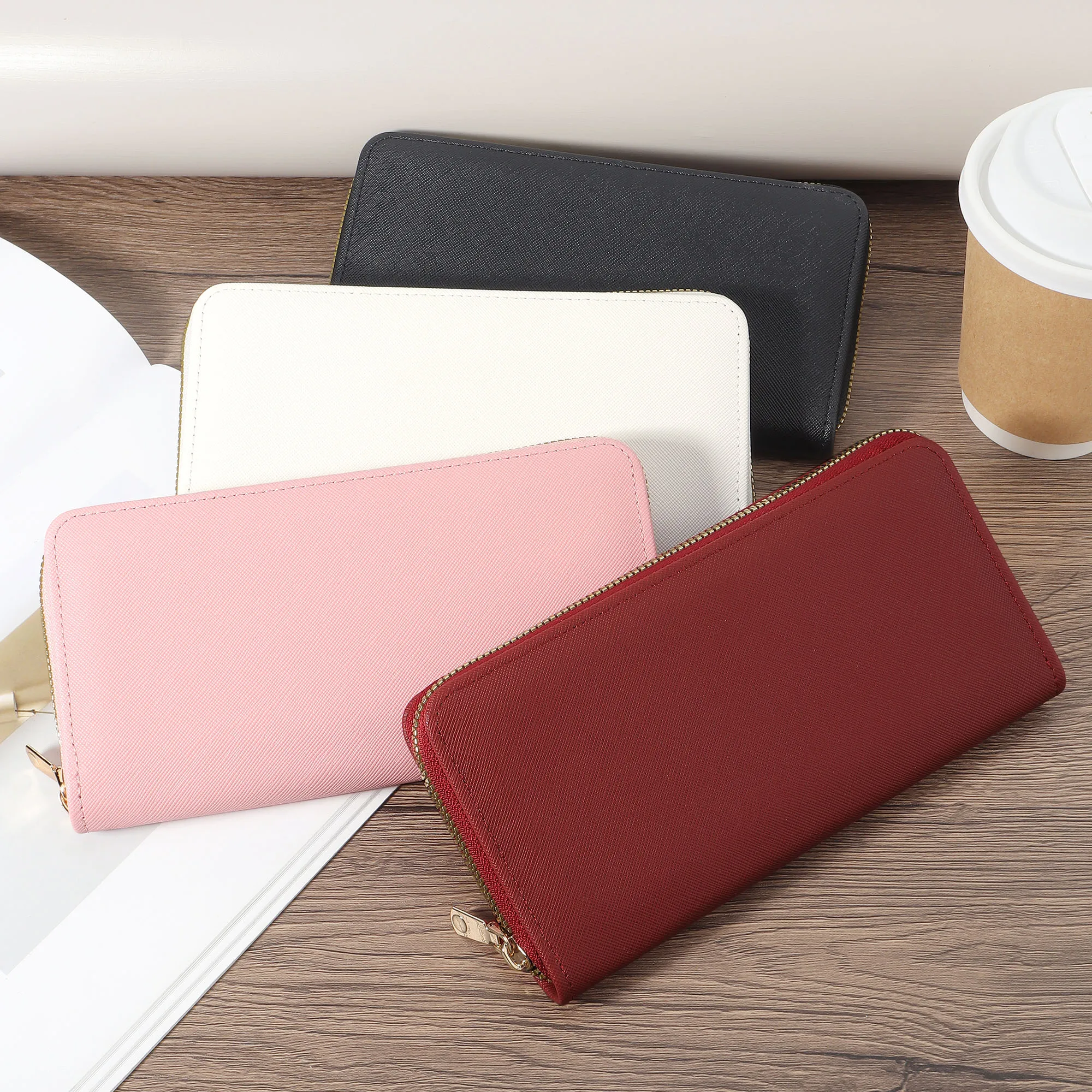 [محفظة أنيقة] محفظة نسائية طويلة أنيقة |   قابض واسع مع مقصورات متعددة، محفظة بسحاب، محفظة عملات معدنية لطيفة مع