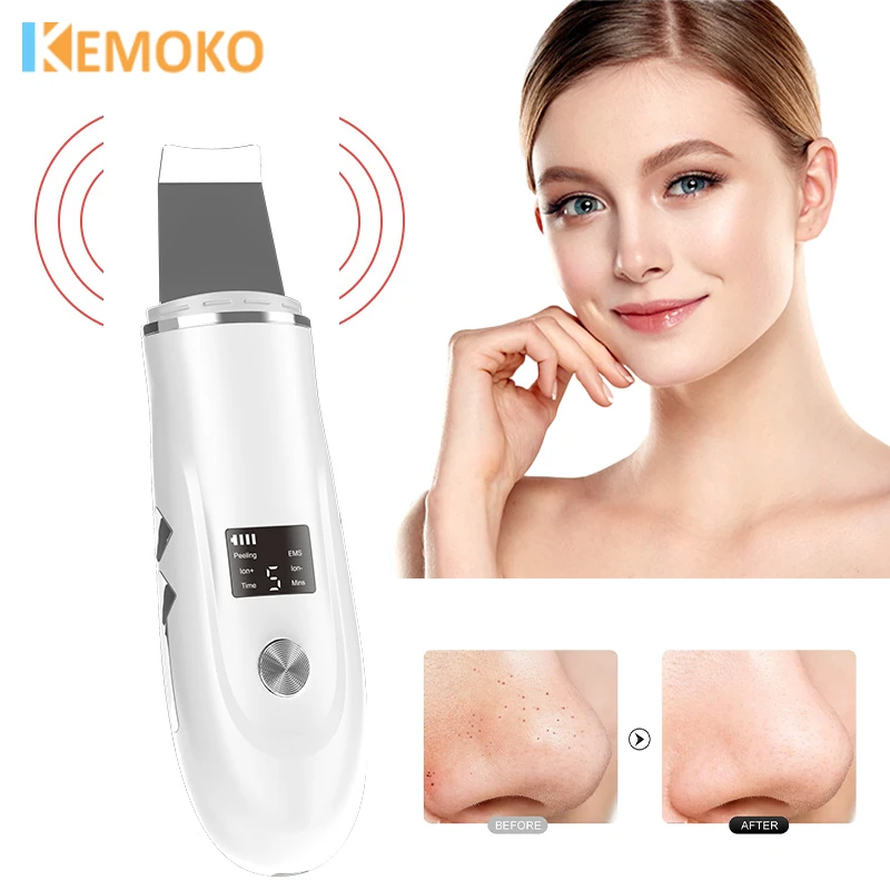 

Ultrasonic Skin Scrubber Electric Facial Cleansing Blackhead Remover Pore Deep Cleanser Acne Peeling Shovel Beauty Care Device