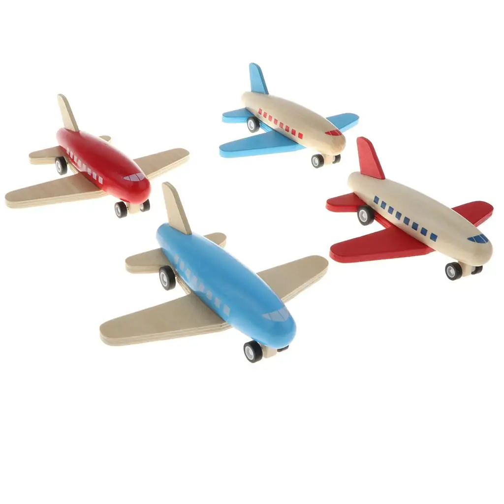 4,7-дюймовый деревянный самолетик с откатным механизмом, автомобиль с фрикционным приводом, детская игрушка