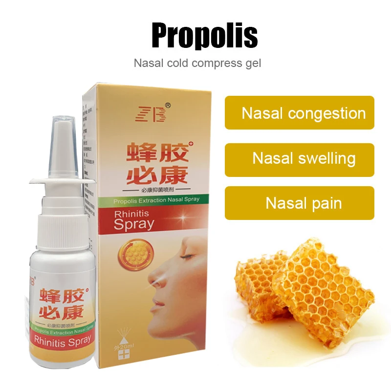 Propolis Nasal Sprays Antibacterial Treatment Chronic Allergic Seasonal Rhinitis Sinusitis Nose Care Anti-Snore Apparatus