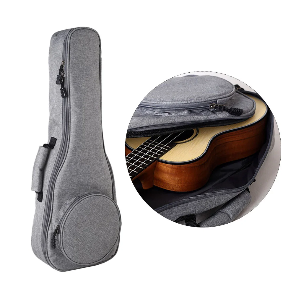 

23-inch Portable Thickened Plus Canvas Ukulele Package Piano Case Guitar Kit(Light Grey) Canvas Bag Guitar Bag