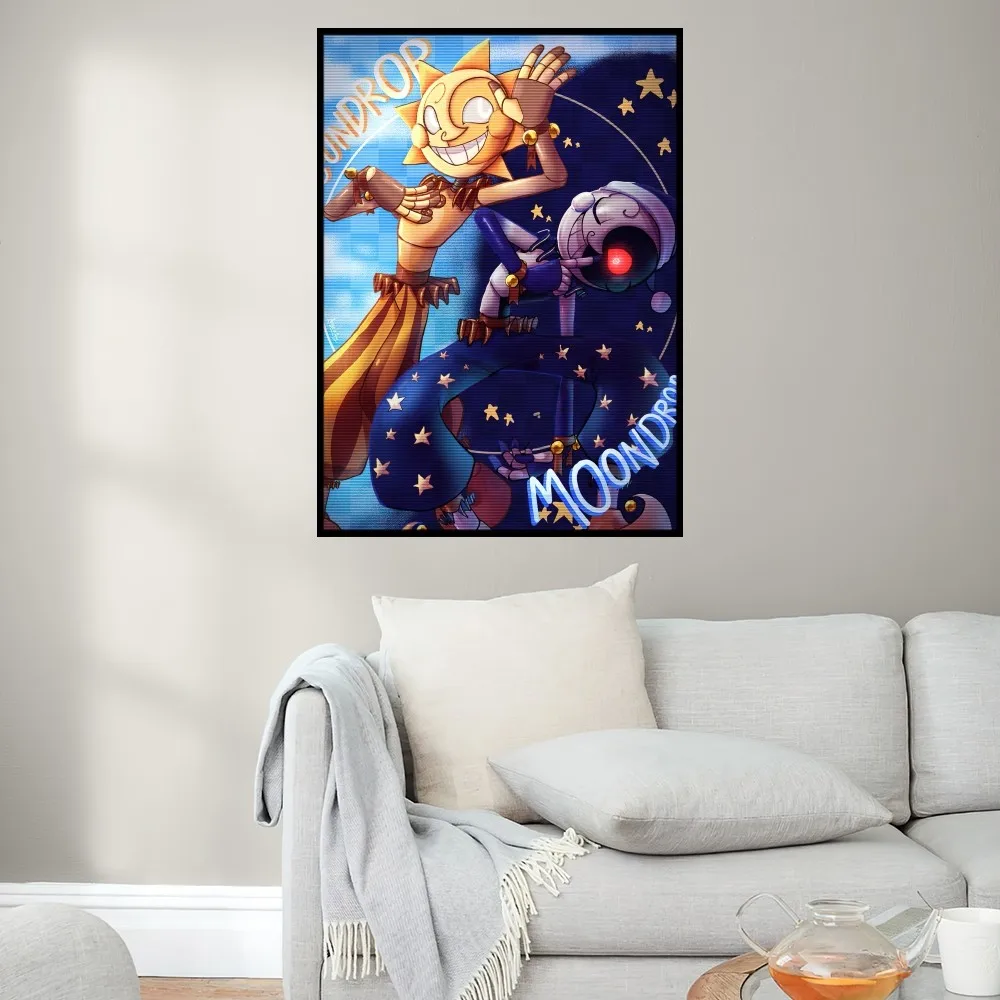 Sundrop and Moondrop Fnaf Poster Prints Wall Painting Bedroom Living Room Decoration Office Home