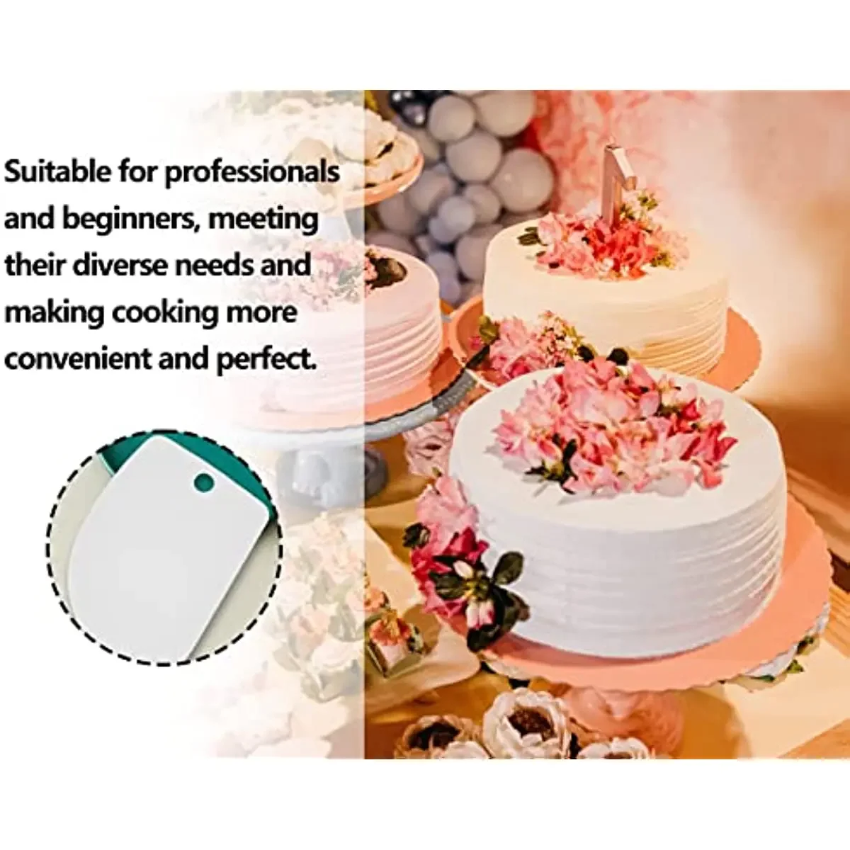 3Pcs Dough Scraper Set Plastic Card Toothed Spatula Cake Scraper Texture Paste Spatula for Kitchen Baking Edge Decorating Cake