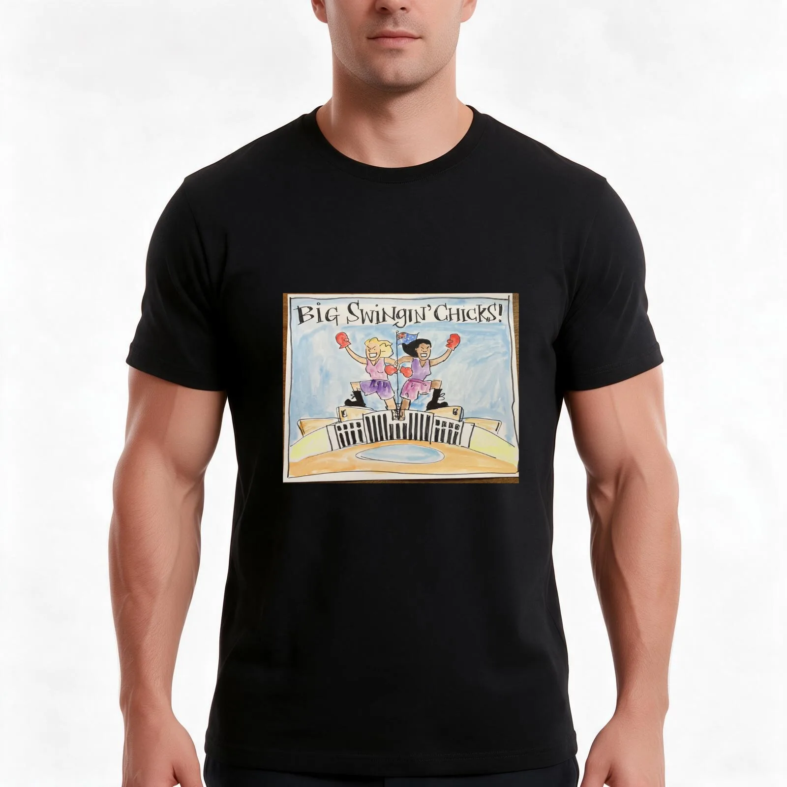 big swinging chicks T-Shirt, Summer Casual Cotton Tee, Oversized Streetwear Tops, Vintage Graphic Print, Loose Fit Short Sleeve
