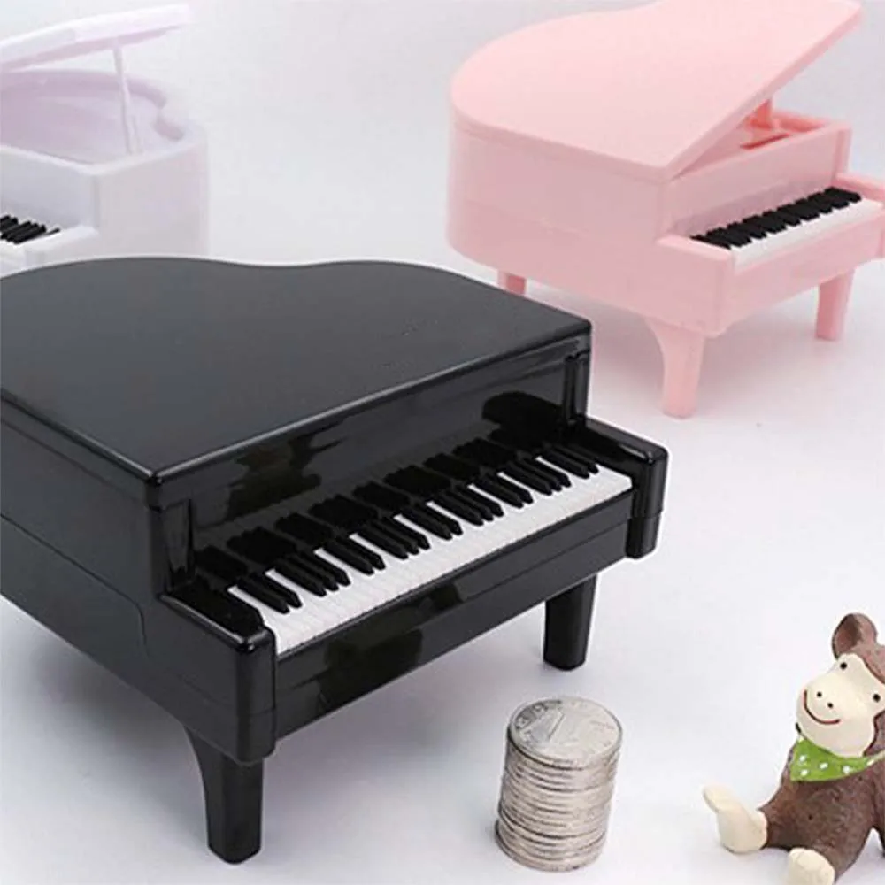 Piggy Bank Piano Shape Money Box Coins Cash Saving Box Creative Piggy Bank Bedroom Desktop Ornaments Children Holiday Gift