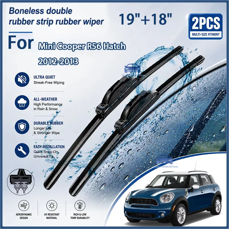 

Front Wiper Blades for Mini Cooper R56 Hatch 2012-2013 Windshield Windscreen Window Car Rain Brushes 19"+18" Modification Parts