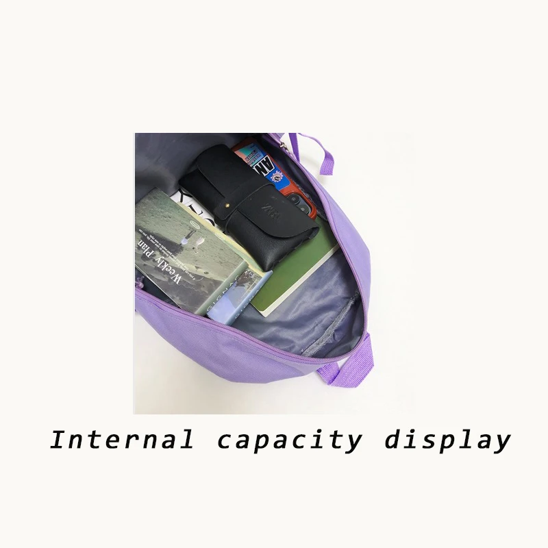 Mochila Popular de Color rosa y morado para estudiantes de secundaria, mochilas escolares bonitas sin cualquier versión de accesorios